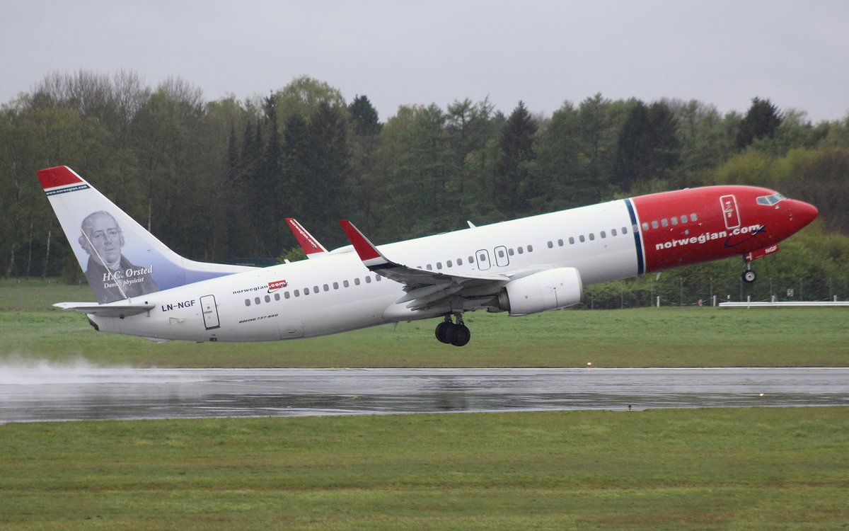 Norwegian Air Shuttle, LN-NGF, MSN 39017, Boeing 737-8JP(WL), 05.05.2017, HAM-EDDH, Hamburg, Germany (Name: H.C.Orsted) 