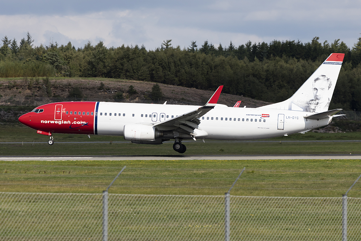Norwegian, LN-DYC, Boeing, B737-8JP, 01.09.2018, BLL, Billund, Denmark 




