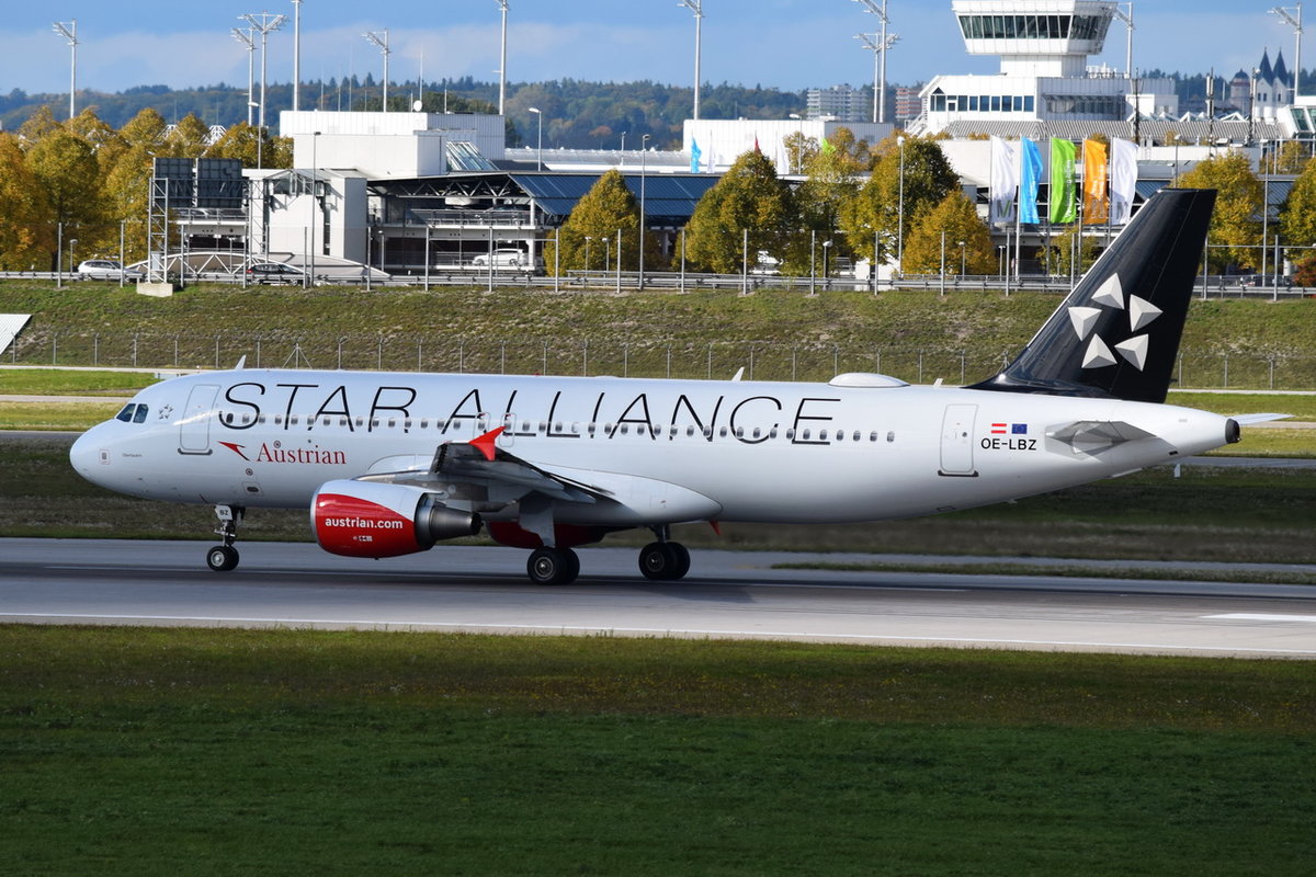 OE-LBZ Austrian Airlines Airbus A320-214  , MUC , 03.10.2017
