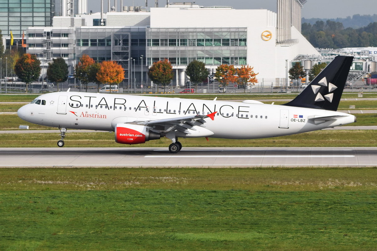 OE-LBZ Austrian Airlines Airbus A320-214 , MUC , 04.10.2017