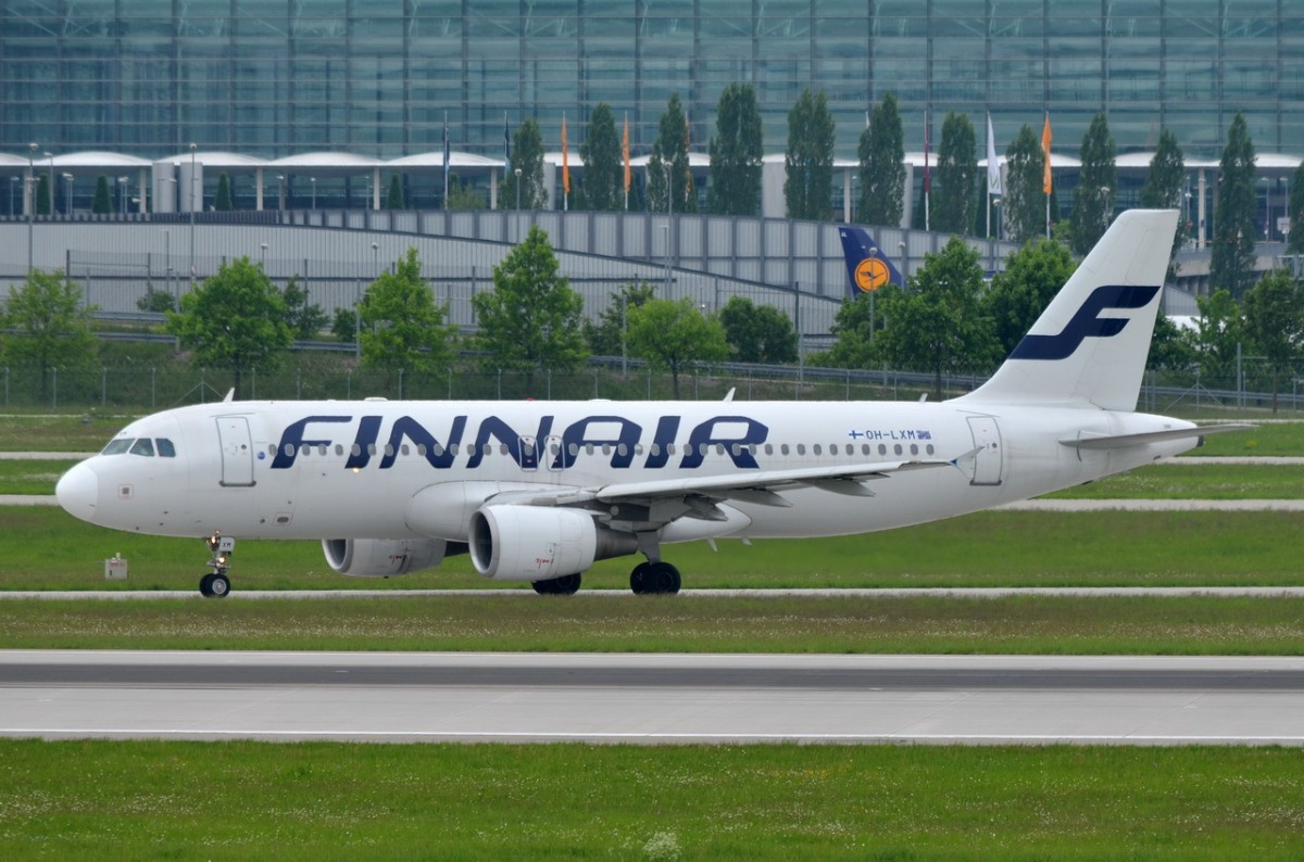 OH-LXM Finnair Airbus A320-214  vor dem Start in München am 14.05.2015