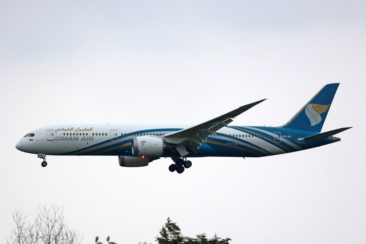 Oman Air, A4O-SD, Boeing B787-9, msn: 38892/545, 12.Juli 2023, MXP Milano Malpensa, Italy.