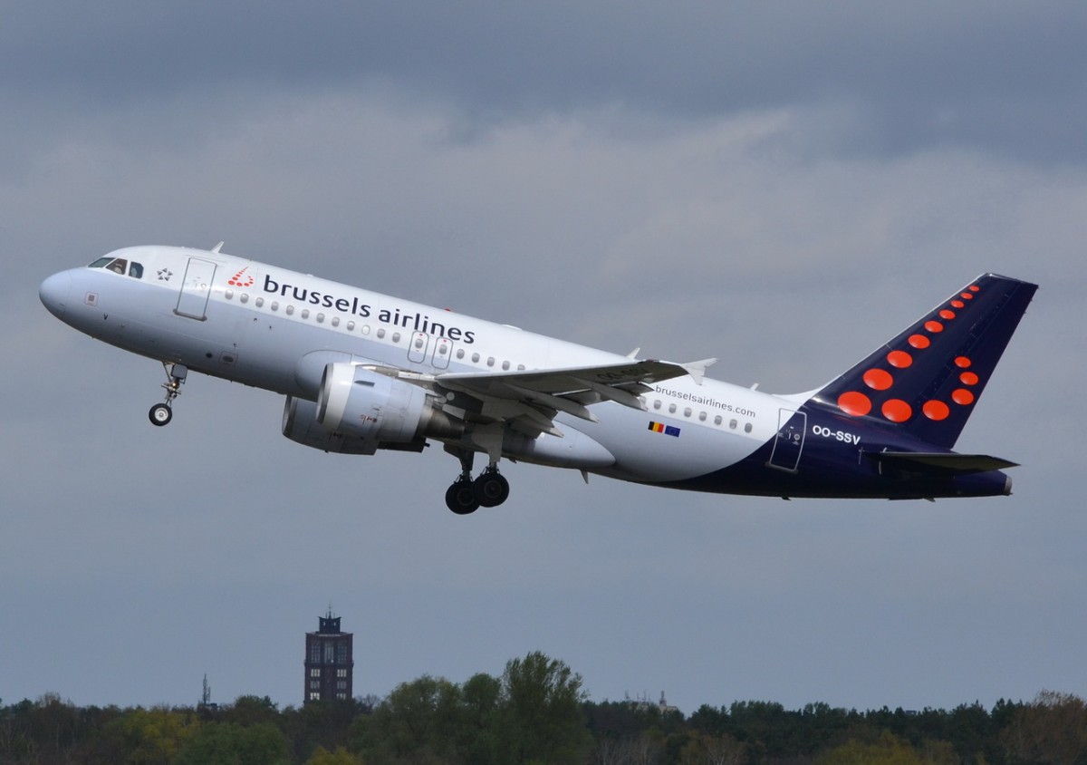 OO-SSV Brussels Airlines Airbus A319-111  gestartet in Tegel 09.04.2014