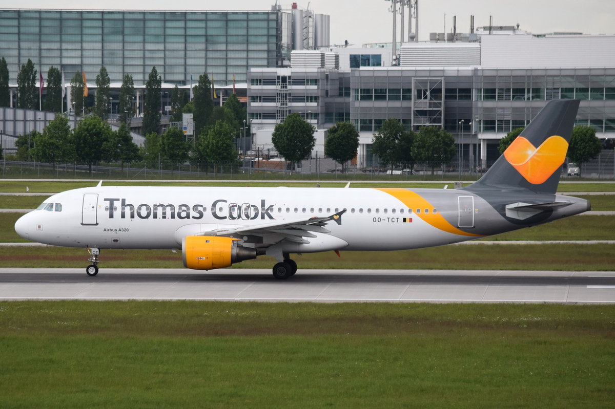 OO-TCT Thomas Cook Airlines Belgium Airbus A320-212  am 20.05.2016 in München beim Start