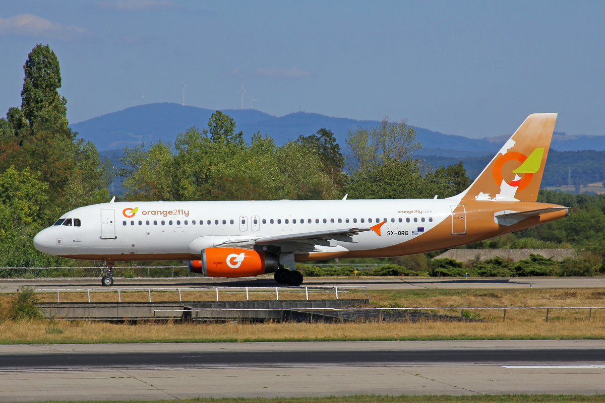 Orange2fly, SX-ORG, Airbus A320-232, msn: 1407, 16.August 2018, BSL Basel-Mülhausen, Switzerland.