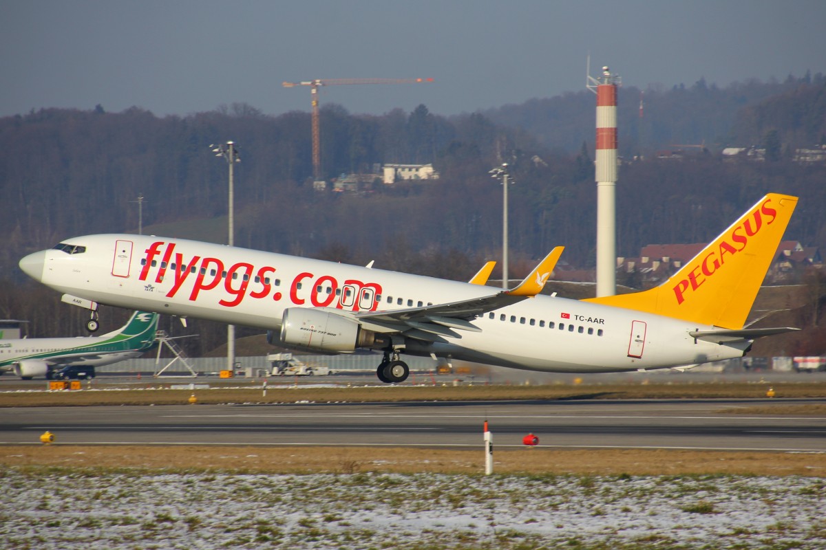 Pegasus Airlines, TC-AAR, Boeing B737-86N (W), 22.Januar 2016, ZRH Zürich, Switzerland.