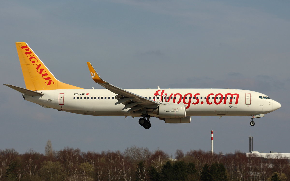 Pegasus Airlines, TC-AIP,(c/n 40877),Boeing 737-82R(WL), 02.04.2016, HAM-EDDH,Hamburg, Germany (Name:Hande) 