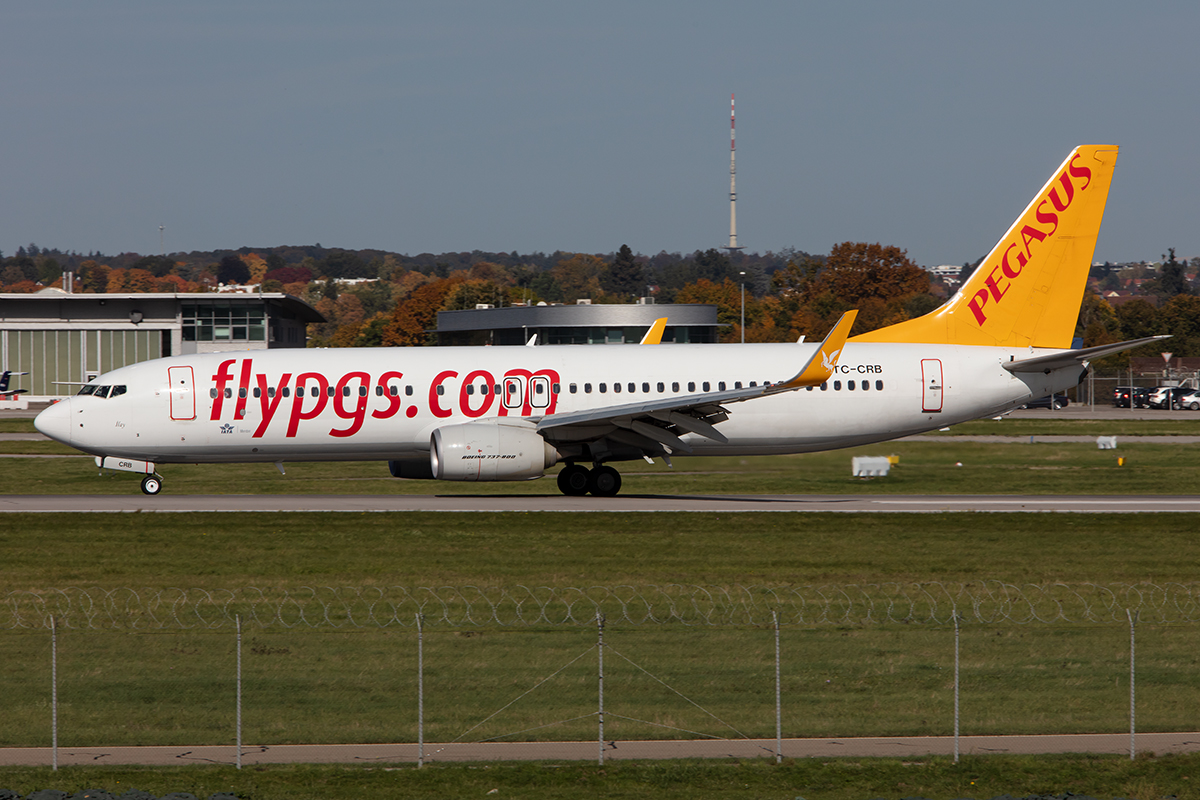 Pegasus Airlines, TC-CRB, Boeing, B737-8AL, 15.10.2019, STR, Stuttgart, Germany



