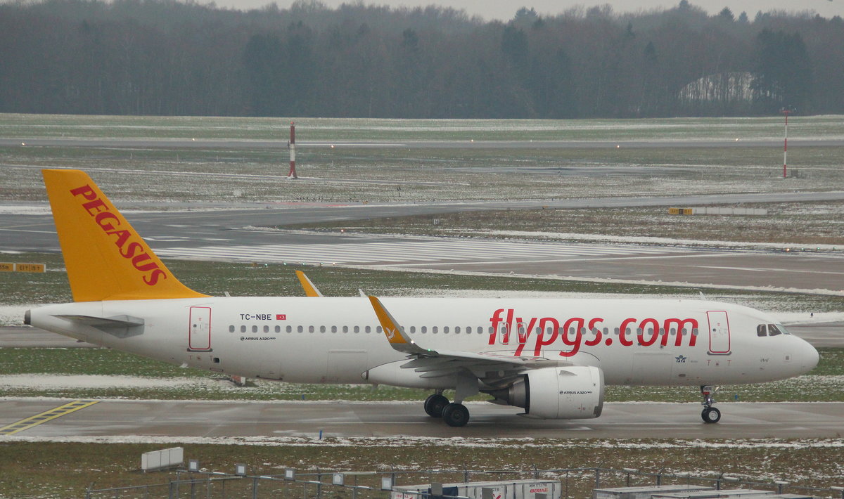 Pegasus Airlines, TC-NBE, MSN 7380, Airbus A 320-251N,20.01.2018, HAM-EDDH, Hamburg, Germany (Name: Piril) 