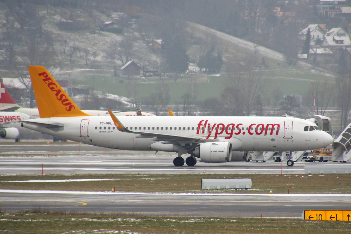 Pegasus Airlines, TC-NBL, Airbus A320-251N, msn: 7850,  Hazal , 24.Januar 2019, ZRH Zürich, Switzerland.