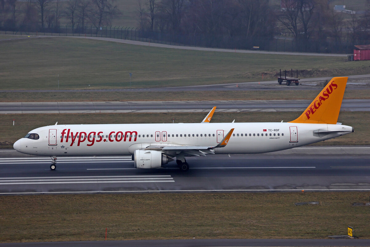Pegasus Airlines, TC-RDF, Airbus A321-251NX, msn: 11225,  Sirena , 23.Januar 2026, ZRH Zürich, Switzerland.