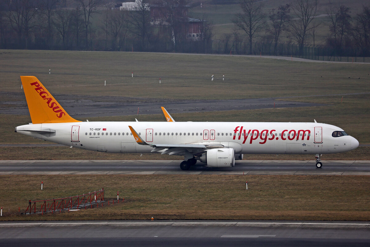 Pegasus Airlines, TC-RDF, Airbus A321-251NX, msn: 11225,  Sirena , 23.Januar 2026, ZRH Zürich, Switzerland.