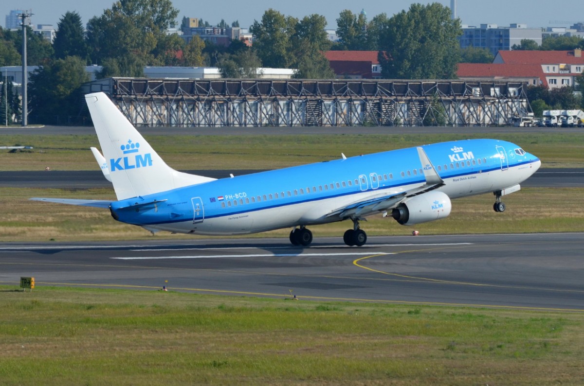 PH-BCD-KLM Royal Dutch Airlines Boeing 737-8K2 (WL)   gestartet in Tegel am 04.09.2014
