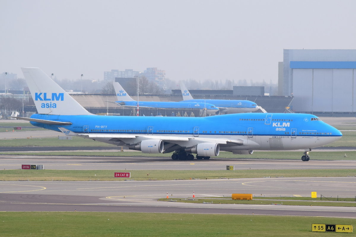 PH-BFY KLM Royal Dutch Airlines Boeing 747-406(M)  , AMS , 14.03.2017
