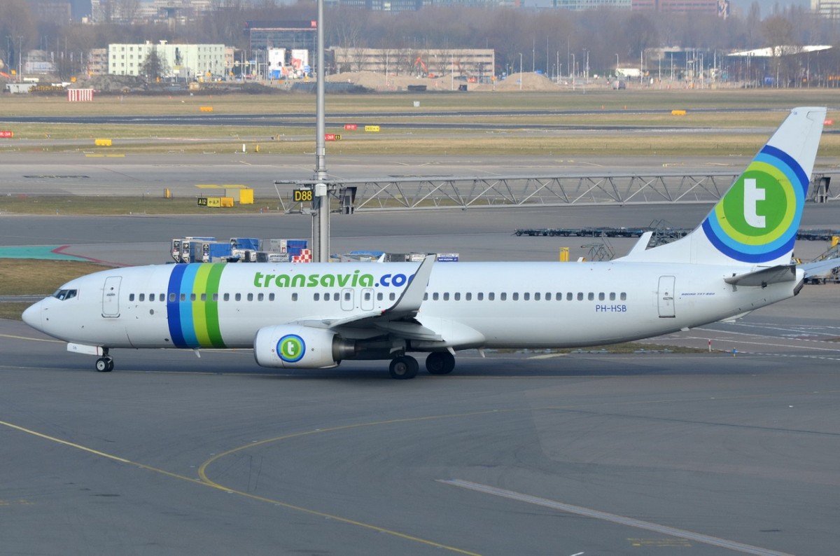 PH-HSB Transavia Boeing 737-8K2(WL)  in Amsterdam am 13.03.2015 zum Start
