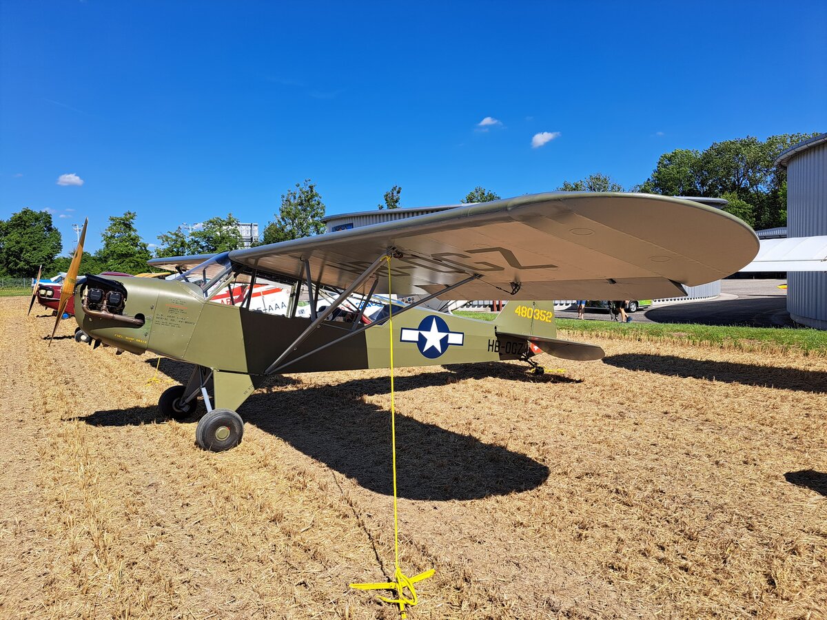 Piper J-3C-65 Cub, HB-OGZ, Flugplatz Landshut (EDML), 3.7.2026