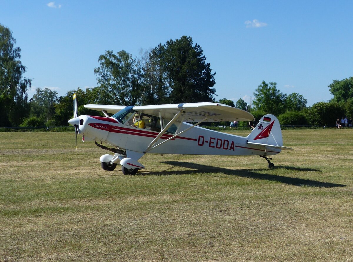 Piper Pa-18-150 Super Cub, D-EDDA, Flugplatz Moosburg auf der Kippe (EDPI), 23.5.2026