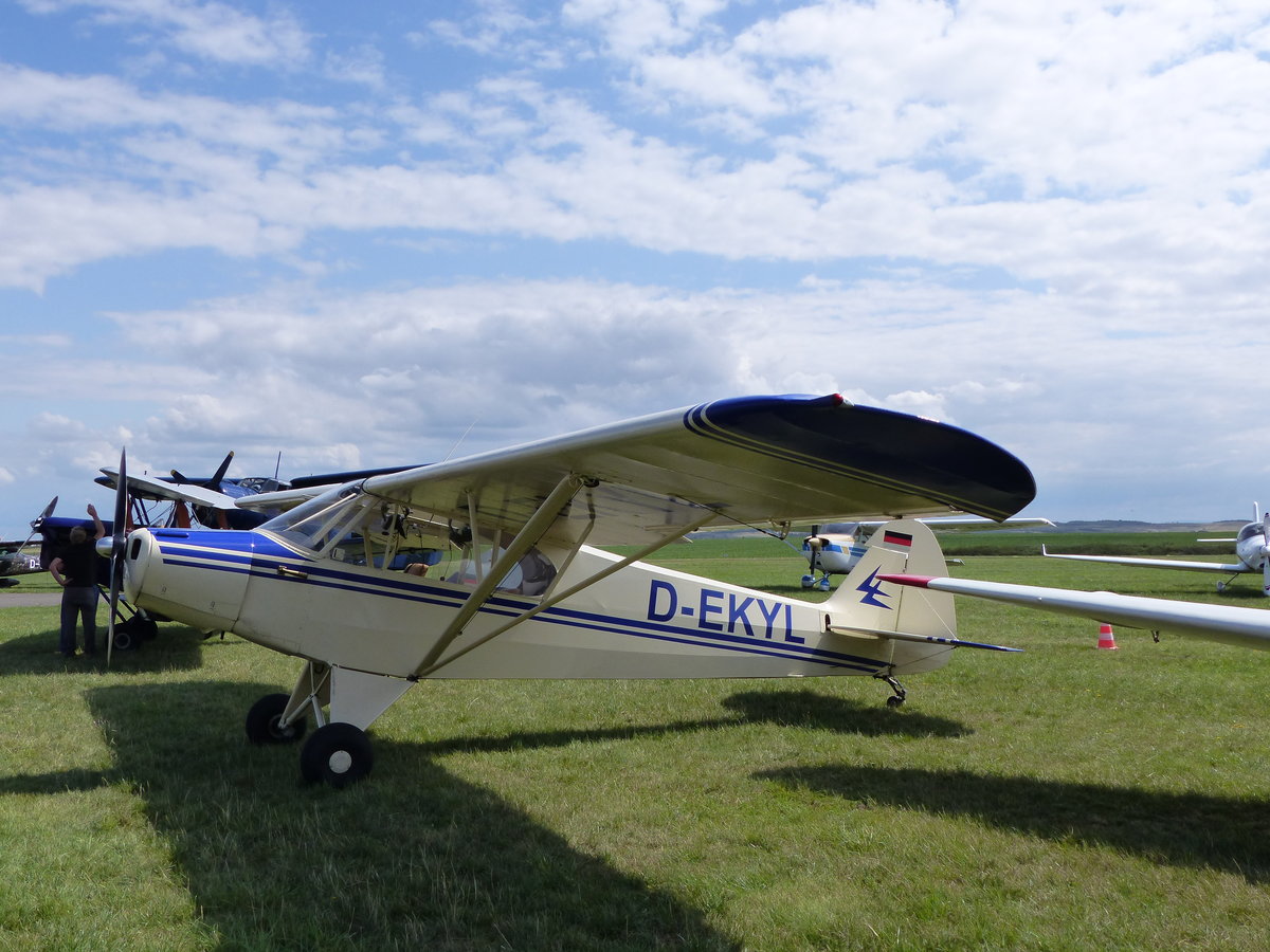 Piper PA 18-95 Super Cub, D-EKYL auf dem Flugplatz Gera (EDAJ) am 17.8.2019