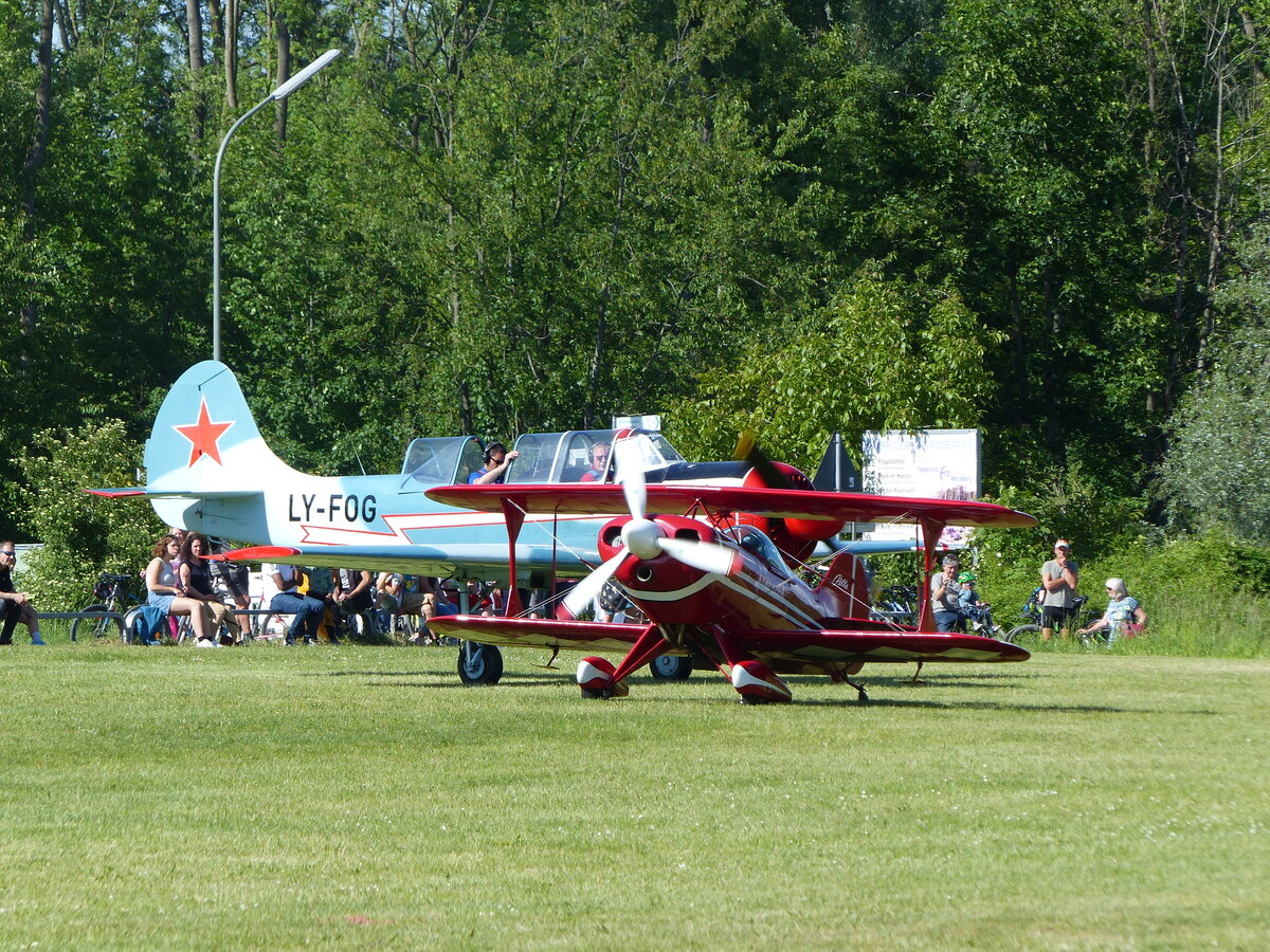 Pitts S-1S, N6118F vor dem Start in Moosburg auf der Kippe (EDPI) am 18.5 2024