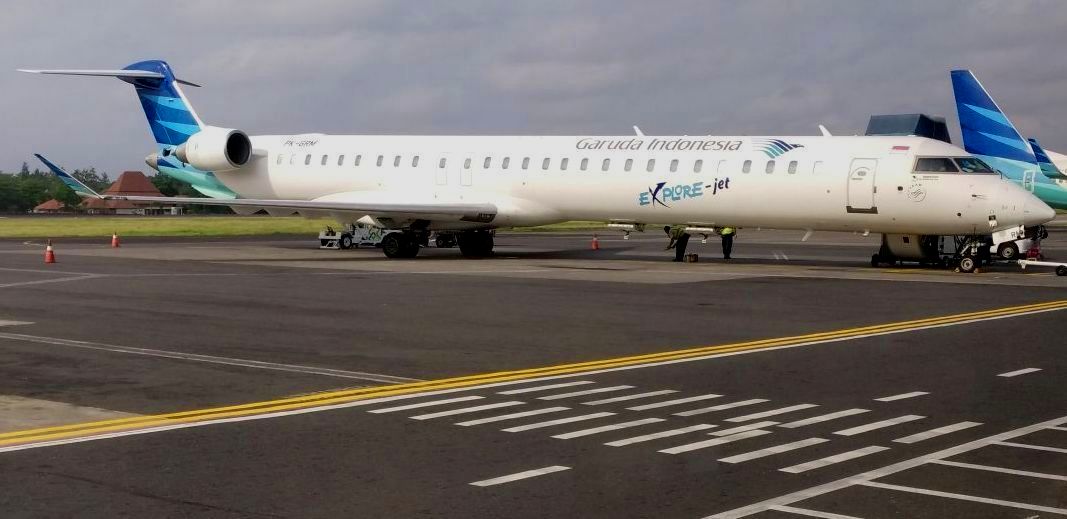 PK-GRM, Bombardier CRJ 1000ER, Garuda Indonesia, Yogyakarta - Adisucipto International Airport (JOG), 7.10.2017