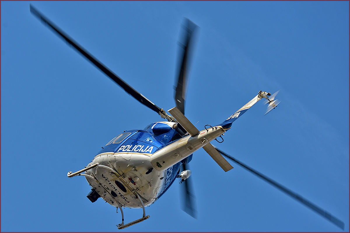 Policija S5-HPA; Bell 412; Maribor Krankenhaus- Rettungsdienst Einsatz; 25.1.2018