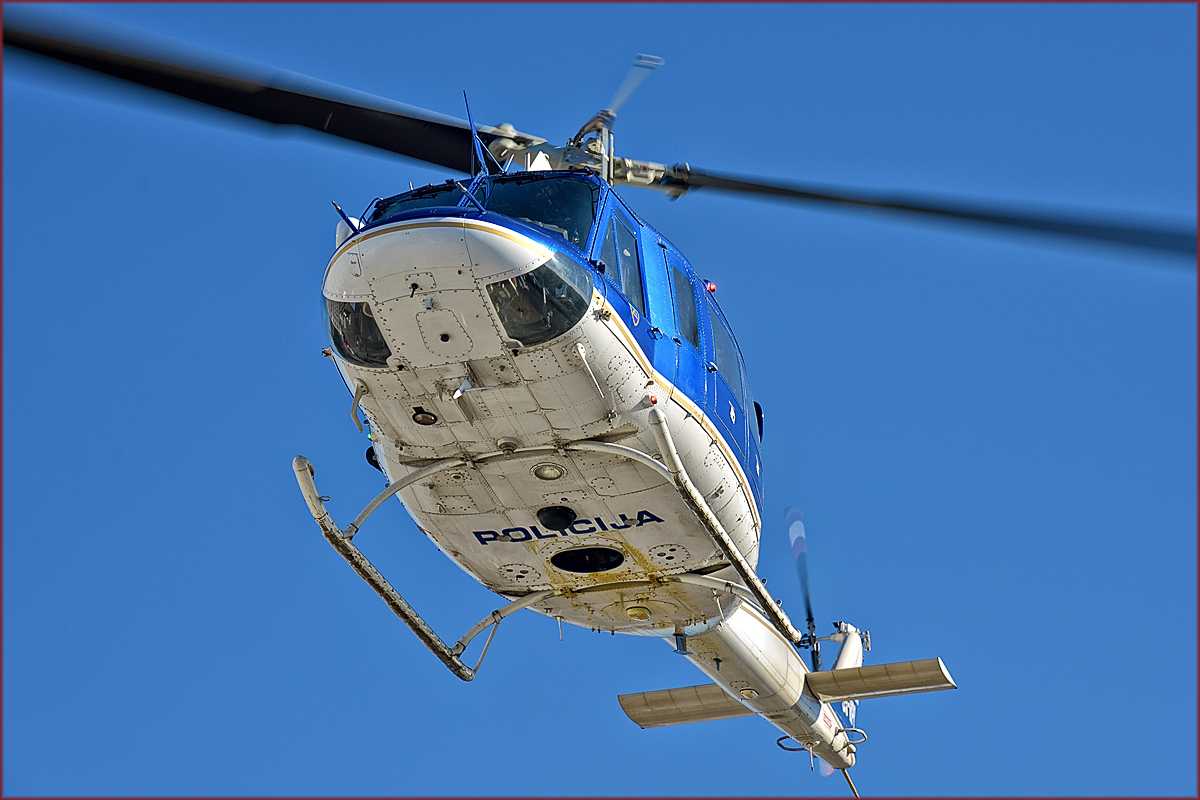Policija S5-HPB; Bell 212; Maribor Krankenhaus- Rettungsdienst Einsatz; 30.1.2018