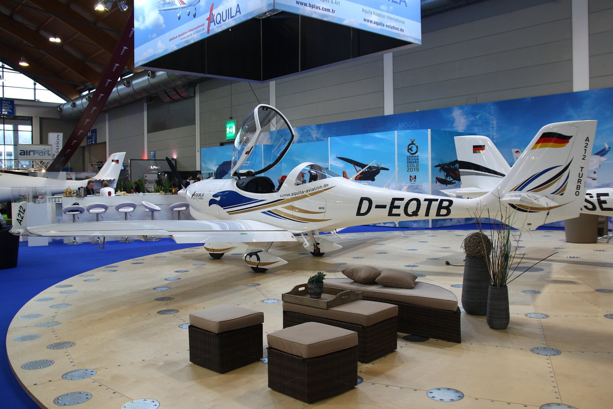 Privat, Aquila A212 Turbo, D-EQTB. Aero 2019, Friedrichshafen, 10.04.2019. 