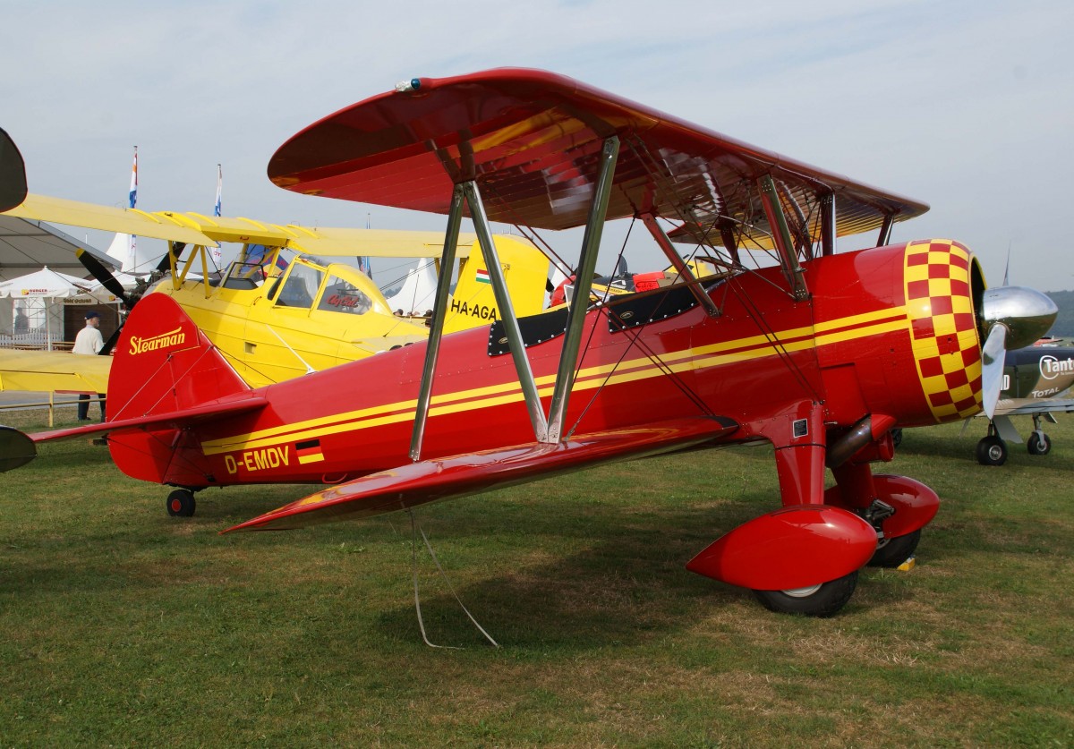 Privat, D-EMDV, Boeing-Stearman, PT-13 D Kaydet, 23.08.2013, EDMT, Tannheim (Tannkosh '13), Germany