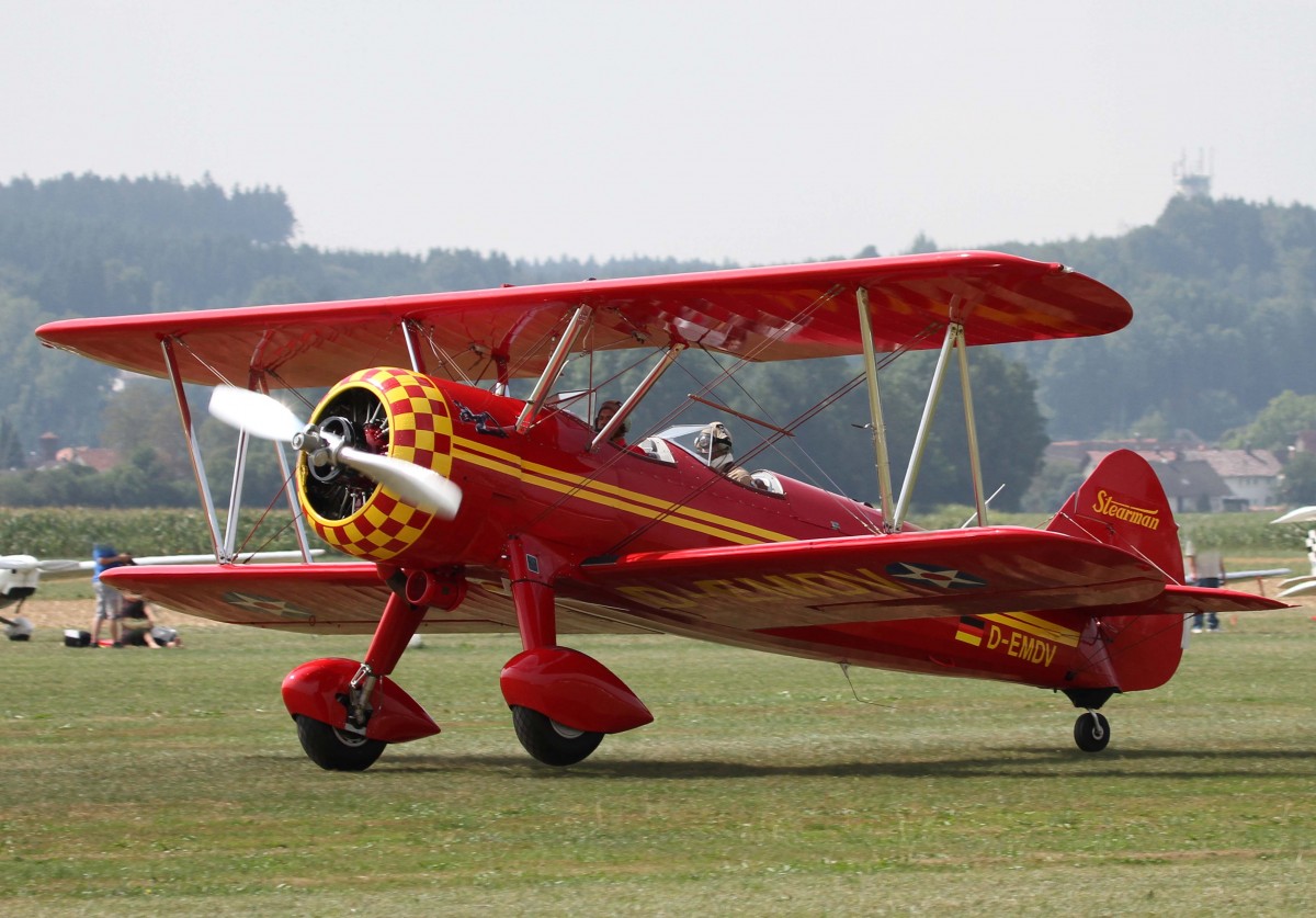 Privat, D-EMDV, Boeing-Stearman, PT-13 D Kaydet, 23.08.2013, EDMT, Tannheim (Tannkosh '13), Germany