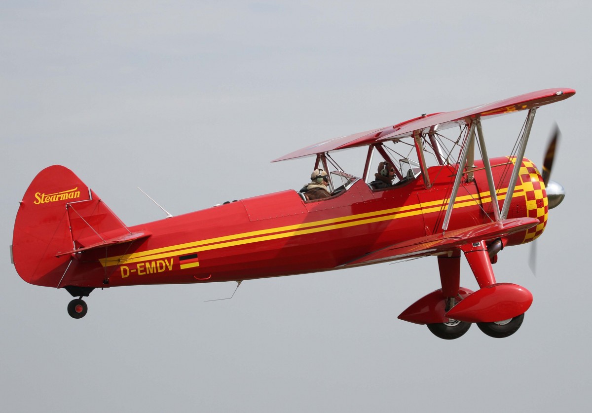 Privat, D-EMDV, Boeing-Stearman, PT-13 D Kaydet, 24.08.2013, EDMT, Tannheim (Tannkosh '13), Germany