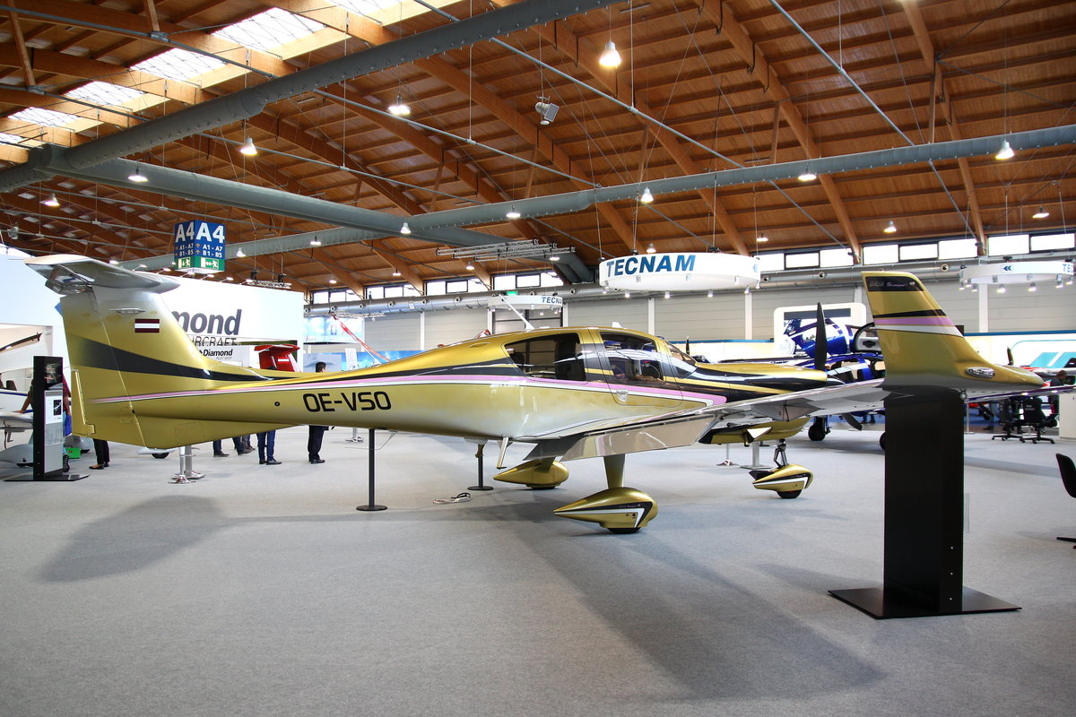 Privat, Diamond DA-50 SuperStar, OE-VSO. Aero 2019, Friedrichshafen, 10.04.2019. 