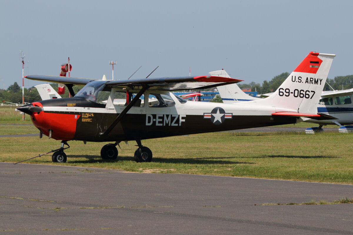 Privat, Reims-Cessna FR172H Rocket, D-EMZF. Bonn-Hangelar (EDKB), 27.05.2023.