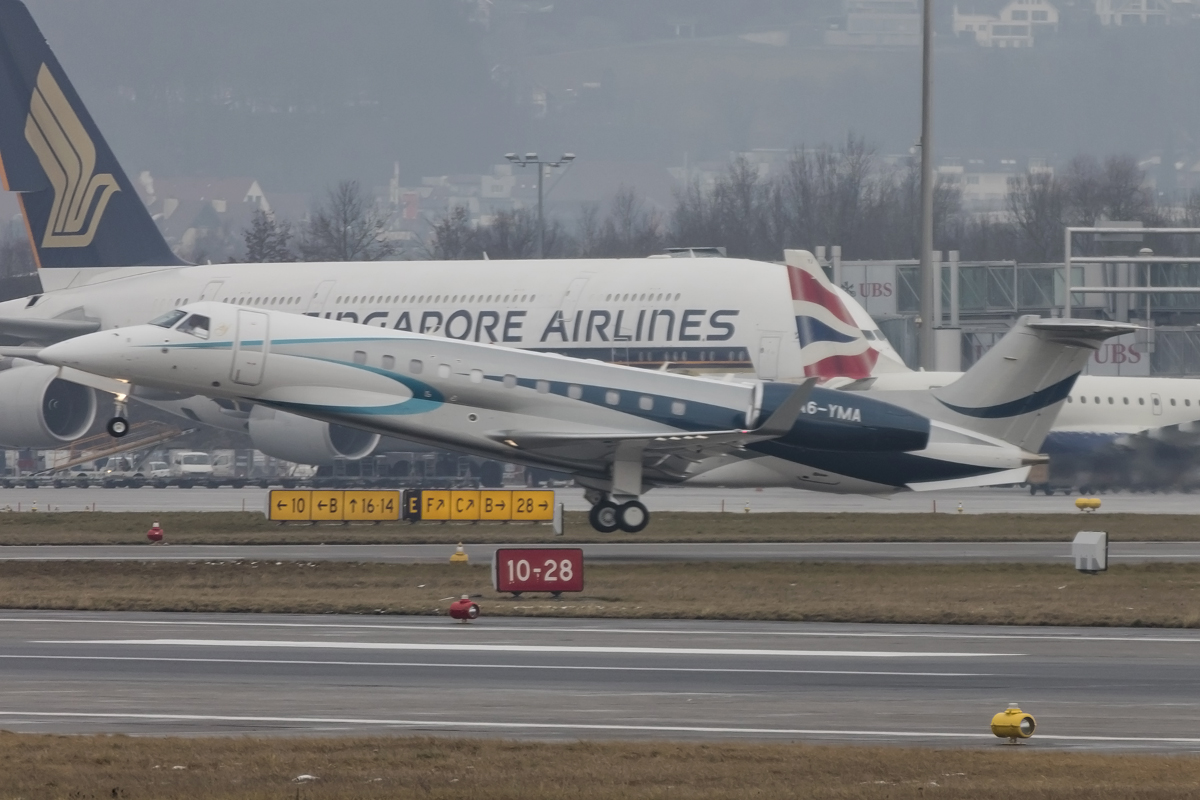 Private, A6-YMA, Embraer, EMB135BJ Legacy, 23.01.2016, ZRH, Zürich, Switzerland 



