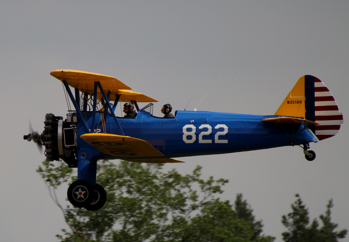 Private Boeing A75N1 Stearman, N351AH, Stearman and Friends 2021, Flugplatz Bienenfarm 03.07.2021