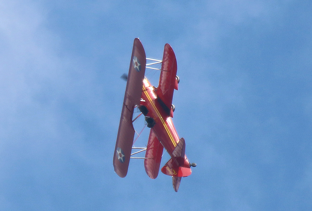 Private Boeing E 75 Stearman, D-EMDV, Stearman and Friends 2021, Flugplatz Bienenfarm, 03.07.2021