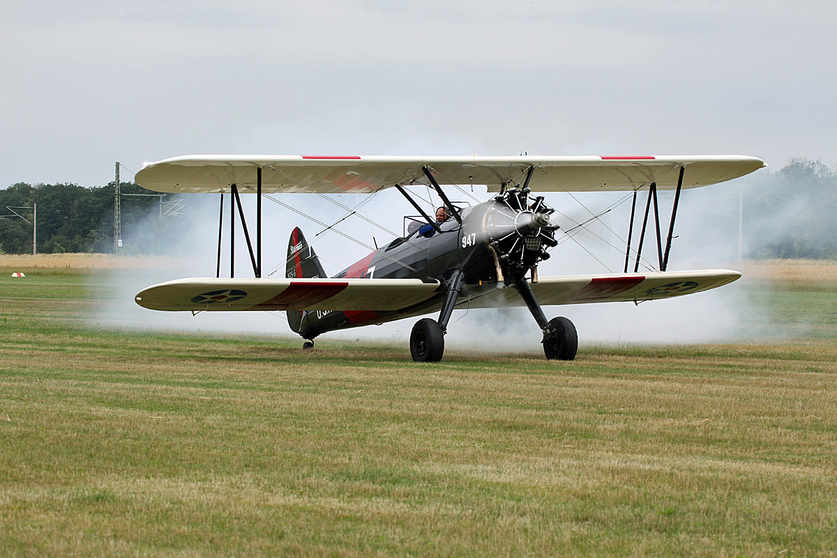 Private Boeing Stearmman A75-N1, N9478H, Flugplatz Bienenfarm, 01.07.2023
