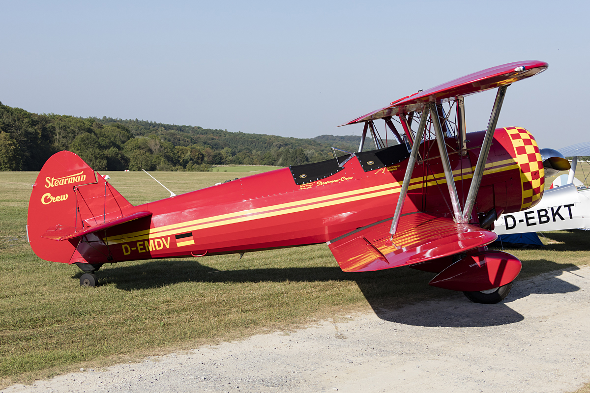Private, D-EMDV, Boeing, E75 Stearman PT-13D, 09.09.2016, EDST, Hahnweide, Germany 


