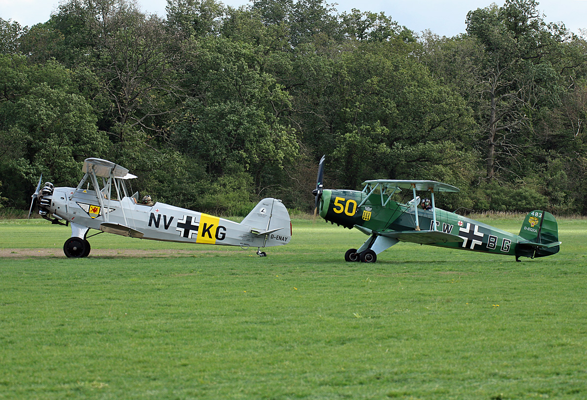 Private Focke-Wulf Fw-44 Stieglitz, D-ENAY, Casa 1-131 Jungmann, D-EQXA, Flugplatz Bienenfarm, 17.09.2022