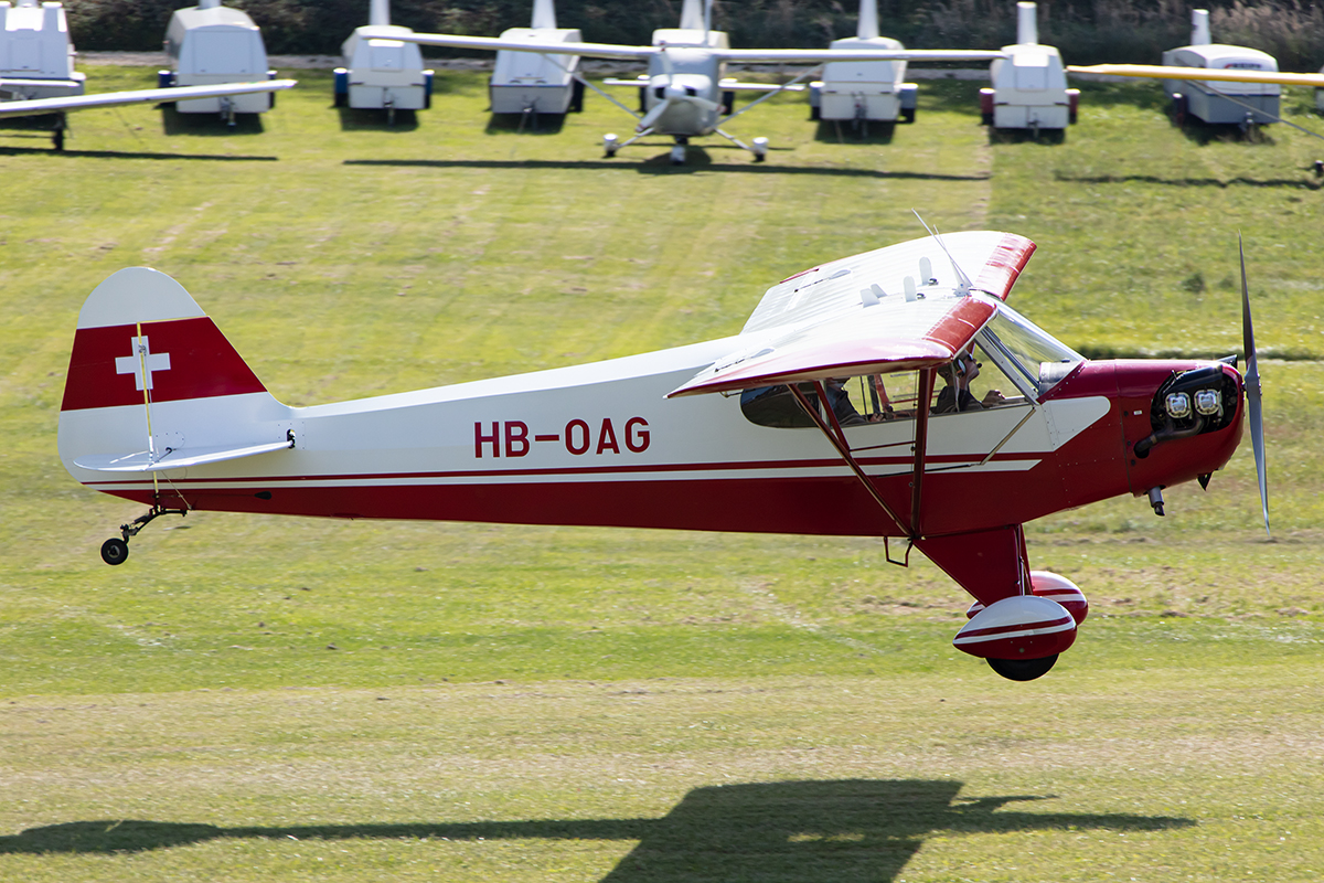 Private, HB-OAG, Piper, L-4J Cub, 13.09.2019, EDST, Hahnweide, Germany





