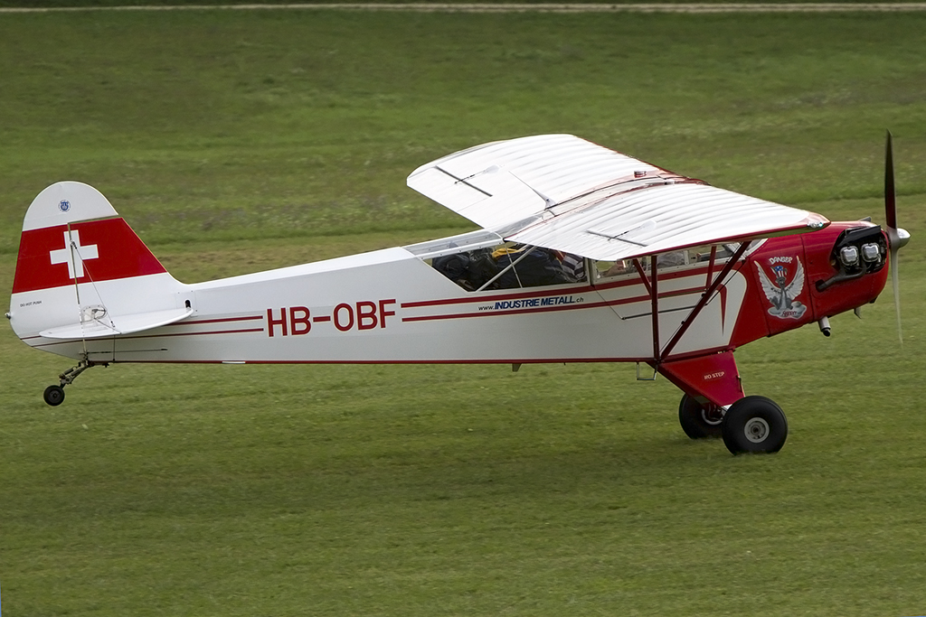 Private, HB-OBF, Piper, L-4J Cub, 06.09.2013, EDST, Hahnweide, Germany



