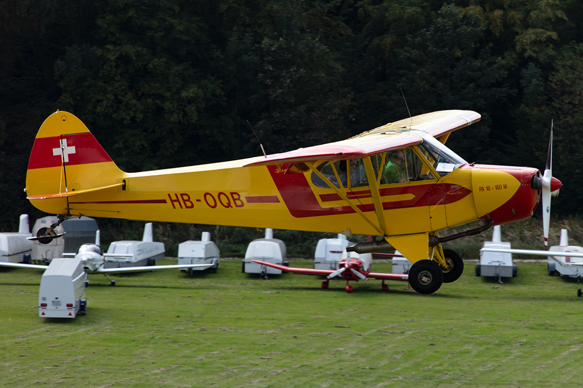 Private, HB-OQB, Piper, PA-18-150 Super Cub, 13.09.2019, EDST, Hahnweide, Germany


