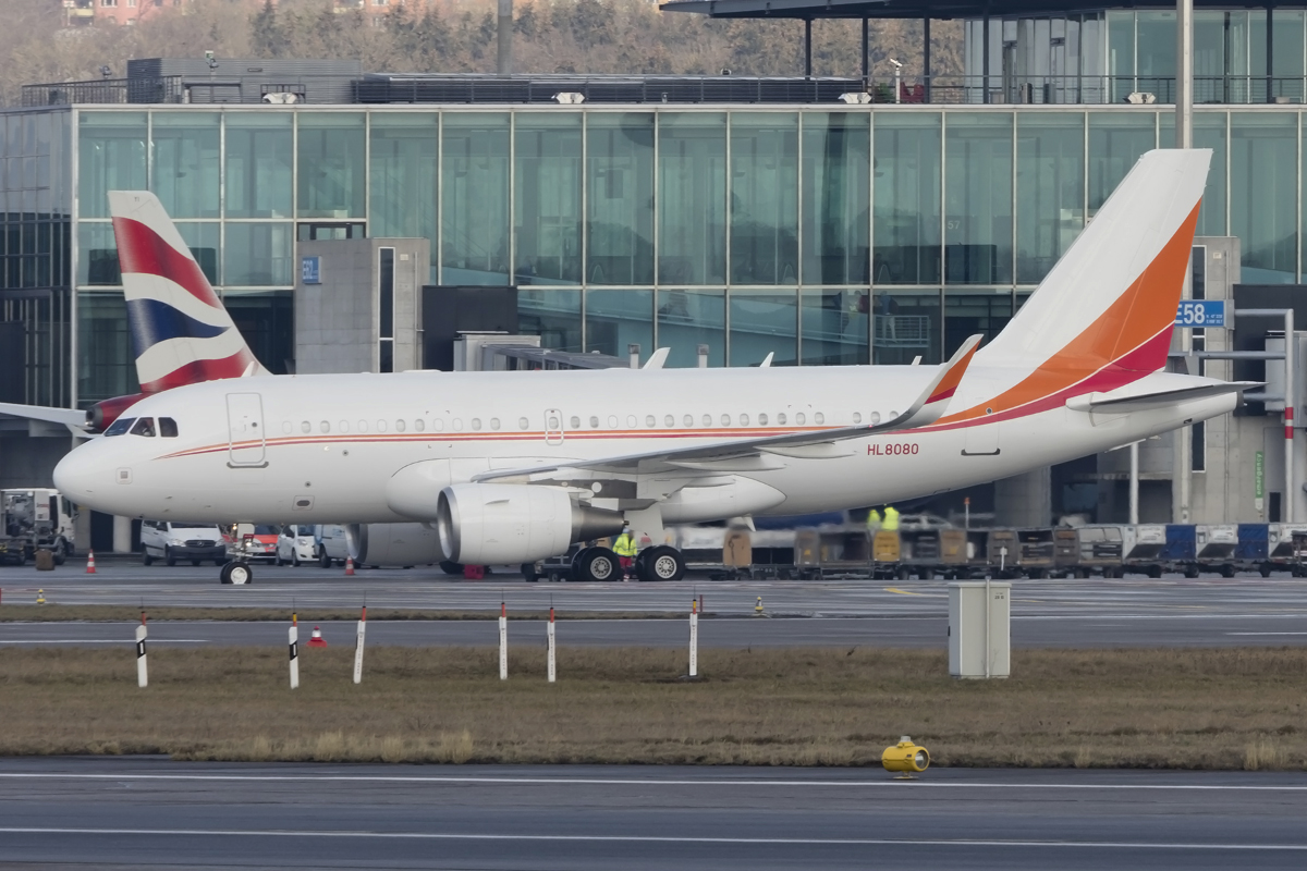 Private, HL8080, Airbus, A319-115CJ, 23.01.2016, ZRH, Zürich, Switzerland 



