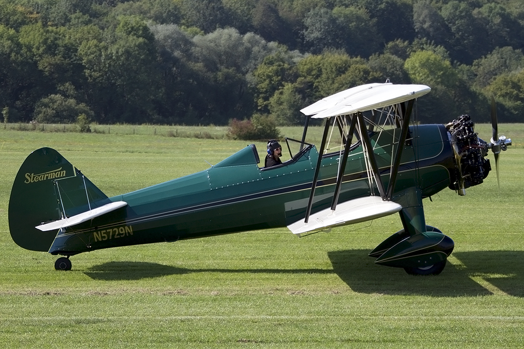 Private, N5729N, Boeing, E75 Stearman, 06.09.2013, EDST, Hahnweide, Germany 




