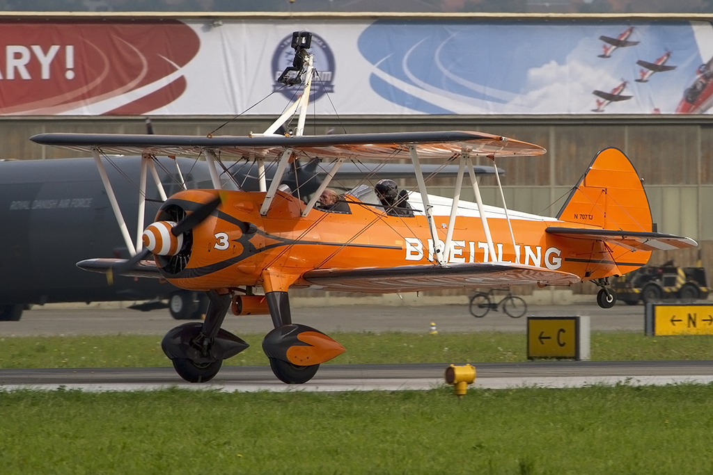 Private, N707TJ, Boeing, Stearman N2S Kaydet, 05.09.2014, LSMP, Payerne, Switzerland



