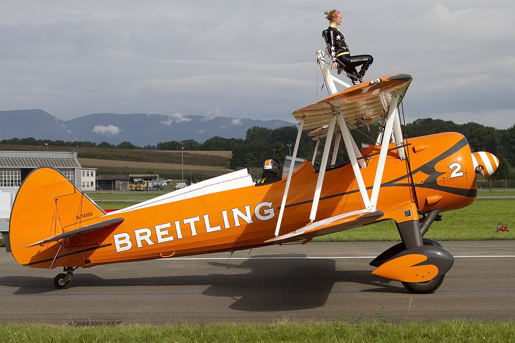 Private, N74189, Boeing, Stearman PT-17 Kaydet, 29.08.2014, LSMP, Payerne, Switzerland 




