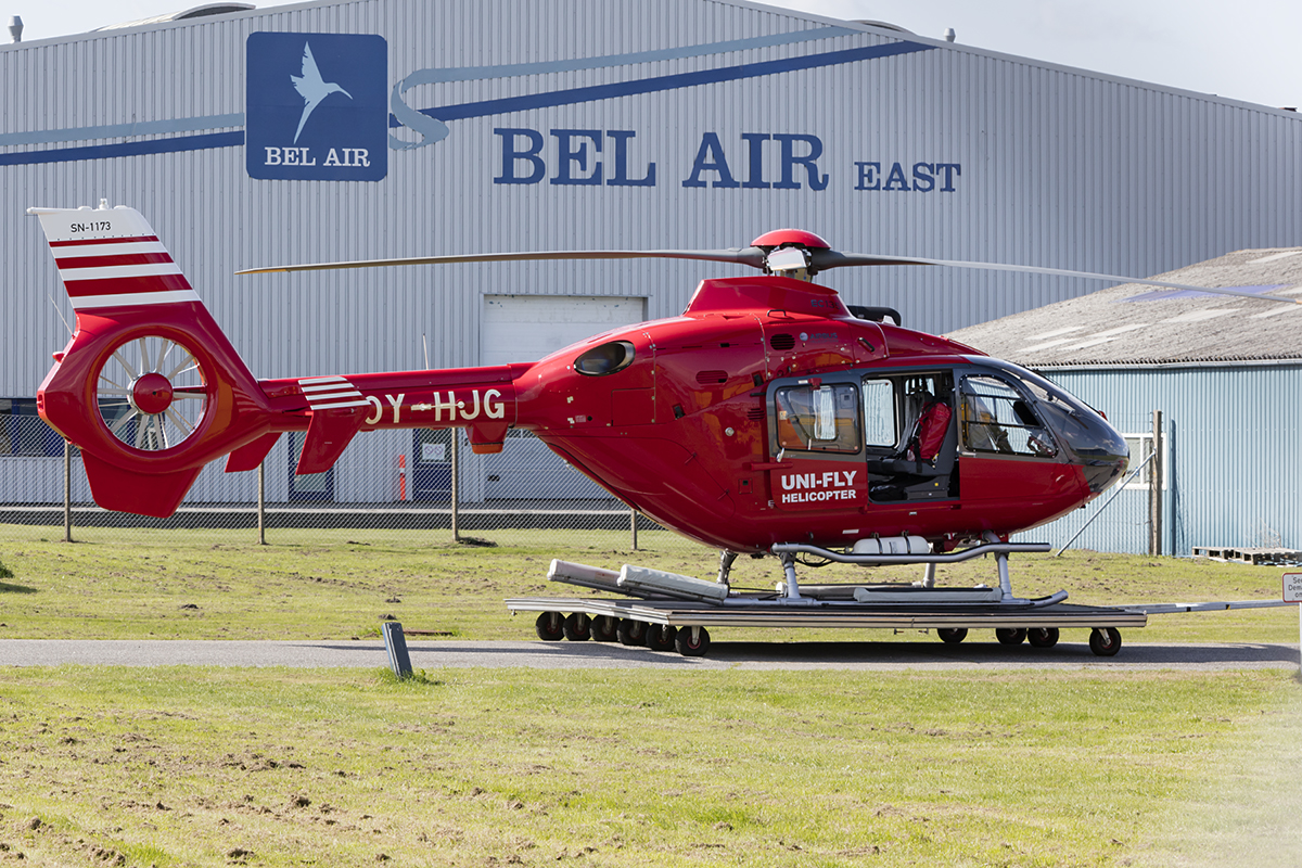 Private, OY-HJG, Eurocopter, EC-135-T2, 31.08.2018, EBJ, Esbjerg, Denmark 



