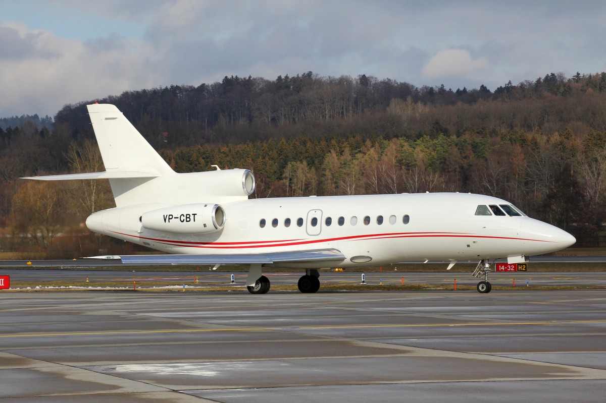 Private, VP-CBT, Dassault Falcon 900DX, 23.Januar 2016, ZRH Zürich, Switzerland.