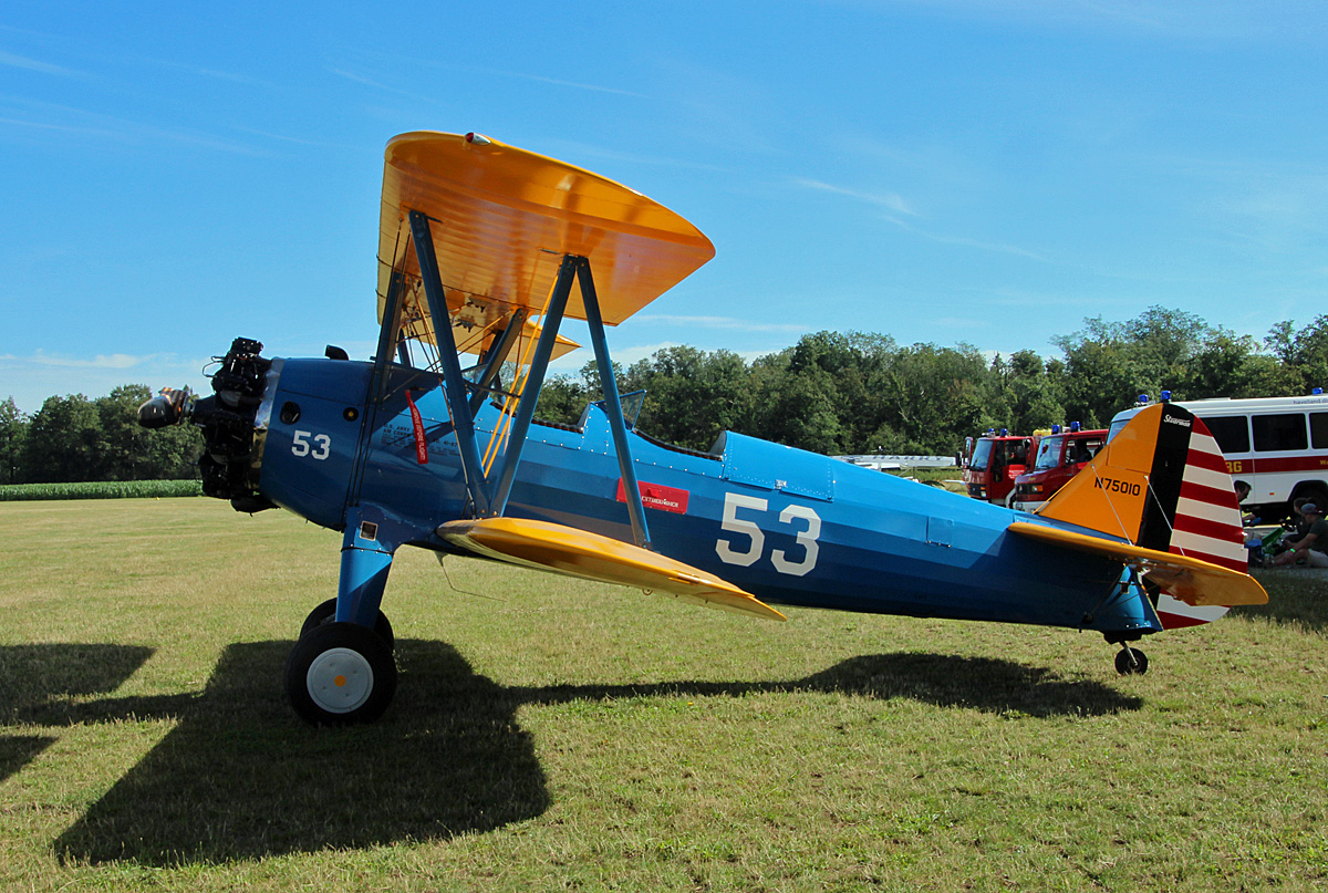 Privbate A-75N Boeing Stearman, N75010, Flugplatz Bienenfarm, 06.07.2024