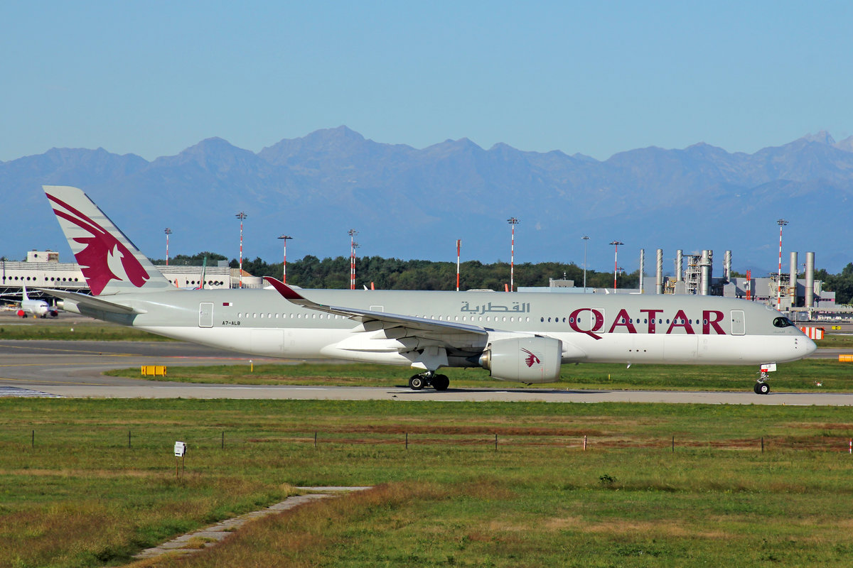 Qatar Airways, A7-ALB, Airbus A350-941, msn: 007, 28.September 2020, MXP Milano-Malpensa, Italy.