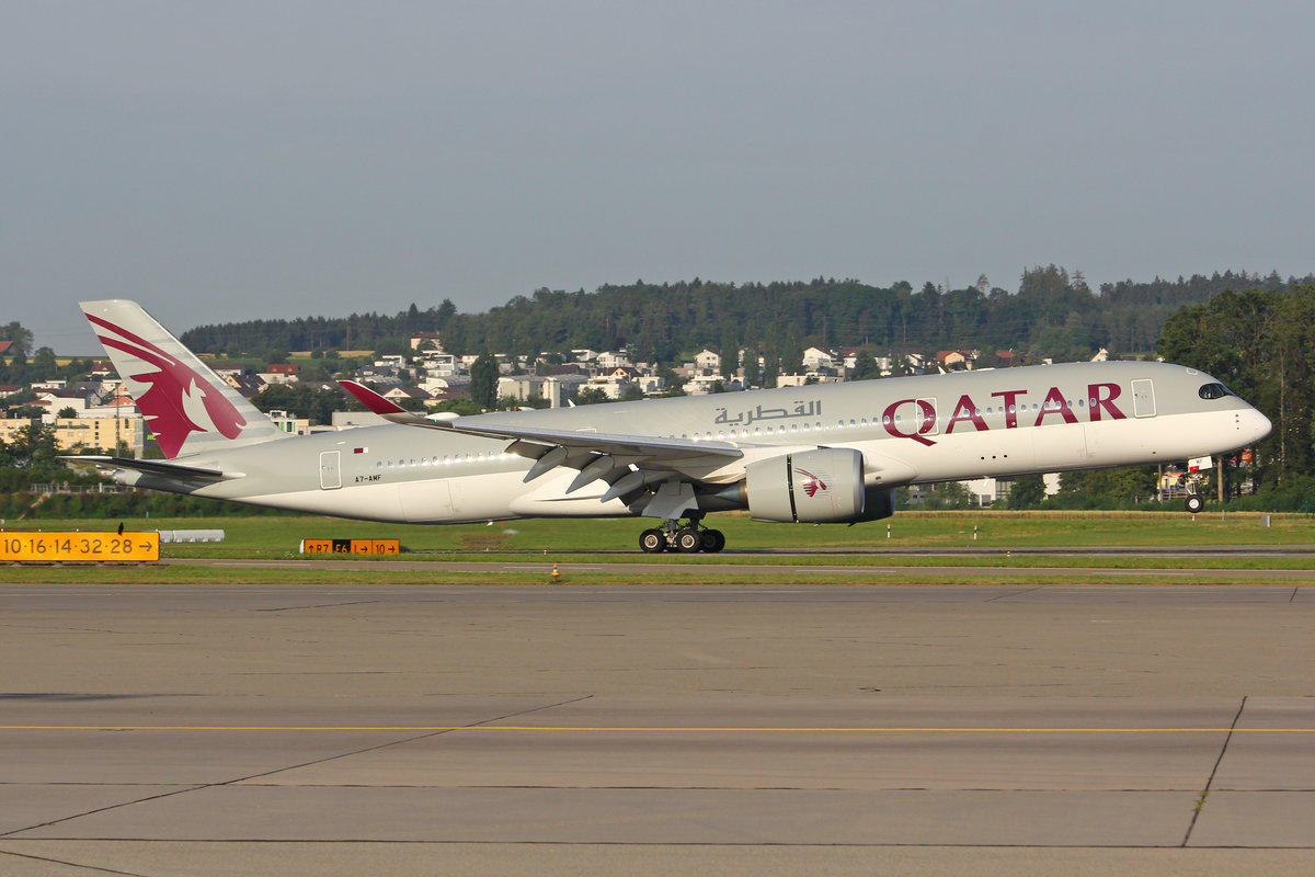 Qatar Airways, A7-AMF, Airbus A350-941, msn: 172, 06.Juli 2019, ZRH Zürich, Switzerland.